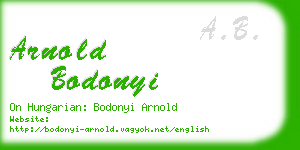 arnold bodonyi business card